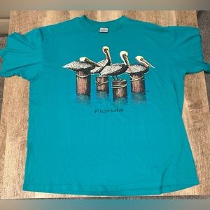 Vintage pelicans Florida Single Stitch T shirt made In USA  Sz XL